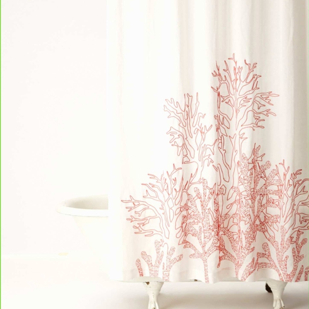 Anthropologie Coral Shower Curtain